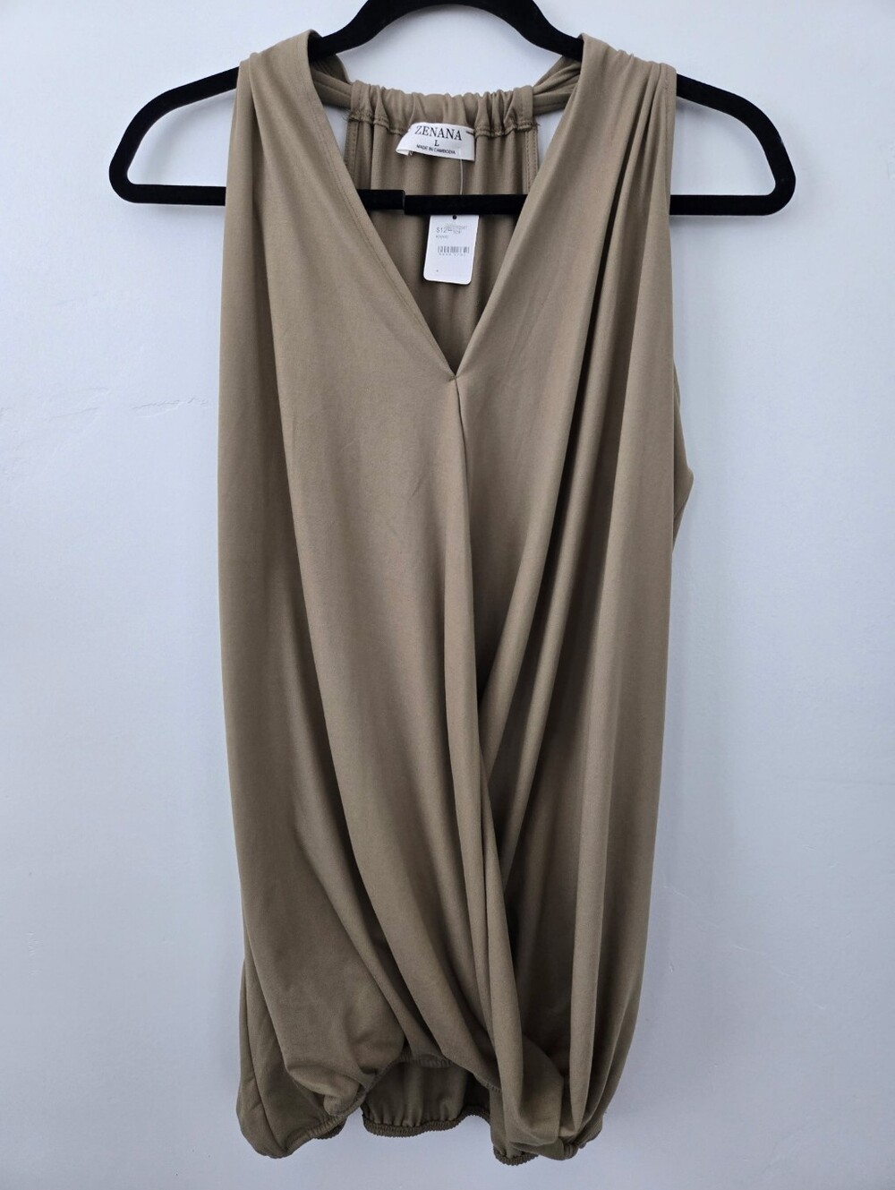 Zenana Outfitters Wrapped Up in Love Surplice Halter Tank. Size Large. New.
